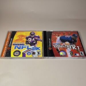 Sega Dreamcast NFL 2K + World Series Baseball 2k1 CIB‎ Bundle Lot 2 Sports Games